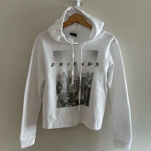 Friends NY Skyline Cropped Hooded Sweatshirt Size L